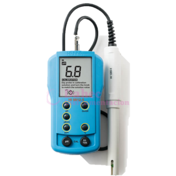 Medidor portátil de temperatura y pH/EC/TDS HI9812-5